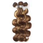 Honey Blonde Highlight Body Wave Hair 3 Bundles With 5×5 HD Lace Closure - Image 3