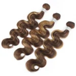Honey Blonde Highlight Body Wave Hair 3 Bundles With 5×5 HD Lace Closure - Image 4