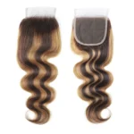 Honey Blonde Highlight Body Wave Hair 3 Bundles With 5×5 HD Lace Closure - Image 5