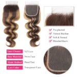 Honey Blonde Highlight Body Wave Hair 3 Bundles With 5×5 HD Lace Closure - Image 6