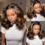 Highlight Brown Layered Cut Loose Wave Glueless Wigs Pre-Cut 6×5 Lace Human Hair Wigs - Image 4