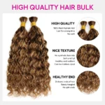 Highlight Mix Color Blend Human Bulk Hair Boho Braiding Beach Curly / Body Wave Knotless Braids 100g/bundle - Image 5