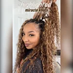 Highlight Feather Crochet Hair Miracle Knots Human Hair Extensions Burmese Curly / Kinky Curly - Image 13