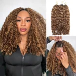 Highlight Feather Crochet Hair Miracle Knots Human Hair Extensions Burmese Curly / Kinky Curly