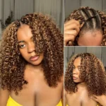 Highlight Kinky Curly Feather Crochet Hair Extensions Miracle Knots Pre-Separated Braiding Hair - Image 2