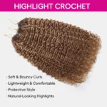 Highlight Kinky Curly Feather Crochet Hair Extensions Miracle Knots Pre-Separated Braiding Hair - Image 5
