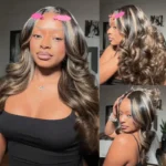 Layered Cut Highlight Wig Pull Go Glueless 6×5 Pre-Cut Lace Wig Bleached Knots