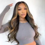 Glueless Honey Blonde Highlight Loose Body Wave 6×5 Pre-Cut HD Lace Closure Wig Put On & Go