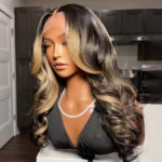 Glueless Honey Blonde Highlight Loose Body Wave 6×5 Pre-Cut HD Lace Closure Wig Put On & Go - Image 4