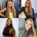 Highlight Honey Blonde Straight Hair 3 Bundles With 5×5 HD Lace Closure - Image 8