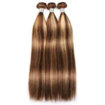 Highlight Honey Blonde Straight Hair 3 Bundles With 5×5 HD Lace Closure - Image 5