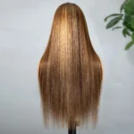 Highlight Honey Blonde Straight Hair Lace Front Wigs 180% Density - Image 5