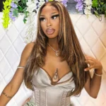 Layered Cut Highlight Straight Glueless 6×5 Lace Human Hair Wigs Put On and Go