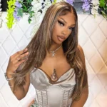 Layered Cut Highlight Straight Glueless 6×5 Lace Human Hair Wigs Put On and Go - Image 2