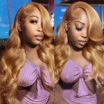 #27 Honey Blonde Body Wave Wig 6×5 13×4 HD Lace Front Wig 180% Human Hair Wig - Image 3