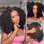 Glueless Kinky Curly Pre-Cut 6×5 Lace Wig Ready To Go Human Hair Wig Bleached Knots - Image 6