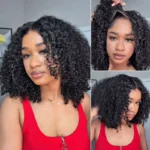 Kinky Curly Reddish Brown Glueless 6×5 HD Lace Wig Salon Quality Human Hair Wig 200% - Image 12