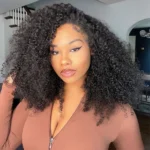 Kinky Curly Half Wig Flip Over Wig 3 IN 1 Glueless Quick Install