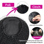 Balayage Highlight Burmese Curly Half Wig With Spiral Curly Ends Flip Over Human Hair Wig - Image 12