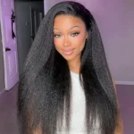 Kinky Straight 13×4 HD Lace Frontal Wig Seamless Blend Human Hair Wig