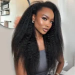 Kinky Straight Half Wig Glueless Human Hair Wig 3 IN 1 Quick Install - Image 7