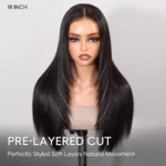 Straight Hair With Layers Shoulder Length Glueless Wig Human Hair HD Lace Wig - Image 5