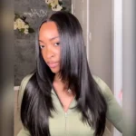 Straight Hair With Layers Shoulder Length Glueless Wig Human Hair HD Lace Wig - Image 3
