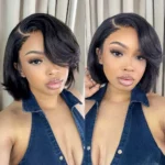 Layered Cut Blowout Straight Bob Wig 6×5 Pre-Cut HD Lace Wig 180% - Image 8