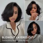 Layered Cut Blowout Straight Bob Wig 6×5 Pre-Cut HD Lace Wig 180% - Image 7