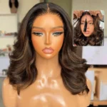 Highlight Brown Layered Cut Loose Wave Glueless Wigs Pre-Cut 6×5 Lace Human Hair Wigs
