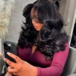 Trendy Layered Cut Loose Wave Wig Dark Brown / Burgundy Color Pull Go Glueless 6×5 Lace Wig 200% - Image 15