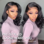 Layered Cut Loose Wave Glueless Wig C-Side Part 6×5 HD Lace Wig Natural Hairline With Baby Hair - Image 8