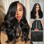 Layered Cut Loose Body Wave U Part Wig Human Hair Wig Clip & Go - Image 5