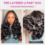 Layered Cut Loose Body Wave U Part Wig Human Hair Wig Clip & Go - Image 11