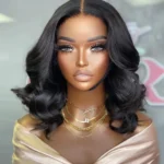 Glueless Short Loose Body Wave Bob Wig Pre-Cut 6×5 Lace Closure Wig Shoulder Length Bleached Knots - Image 2