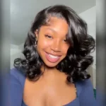 Glueless Short Loose Body Wave Bob Wig Pre-Cut 6×5 Lace Closure Wig Shoulder Length Bleached Knots - Image 16