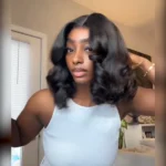 Glueless Short Loose Body Wave Bob Wig Pre-Cut 6×5 Lace Closure Wig Shoulder Length Bleached Knots - Image 15