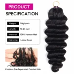 Feather Crochet Hair Loose Deep Miracle Knots Boho Braids Human Hair Extensions Protective Style - Image 7