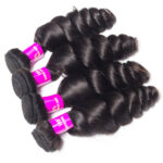 Tinashe Virgin Hair Brazilian Loose Wave With Closure Brazilian Remy Hair Spring Curly 4 Bundles Hair Weft With 5×5 Closure - Image 2