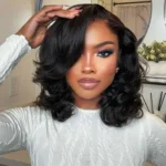 Glueless Loose Wave C-Part Short Wig 6×5 Pre-Cut HD Lace Wig Easy Install