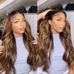 Ombre Highlight Honey Blonde With Dark Roots Body Wave Wear Go Pre-Cut Lace Front Wig
