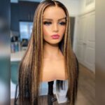Ombre Highlight Brown With Dark Roots Straight Glueless 6×5 Lace Wig - Image 5