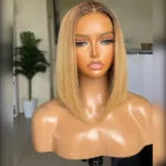 Glueless Ombre Honey Blonde Straight Bob Wig 6×5 Pre-Cut HD Lace Closure Short Wig - Image 2