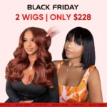 2 Wigs $228 | Reddish Brown Body Wave 6×5 Wig 24” & Straight Bob With Bangs 10”