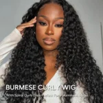 Burmese Curly Wig 6×5 13×6 Lace With Spiral Curly Ends Pull & Go Glueless Human Hair Wig - Image 3