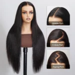13×4 13×6 Lace Full Frontal Wig Straight Hair Skin Melt Glueless HD Lace Front Wigs Pre-Bleached Knots - Image 7