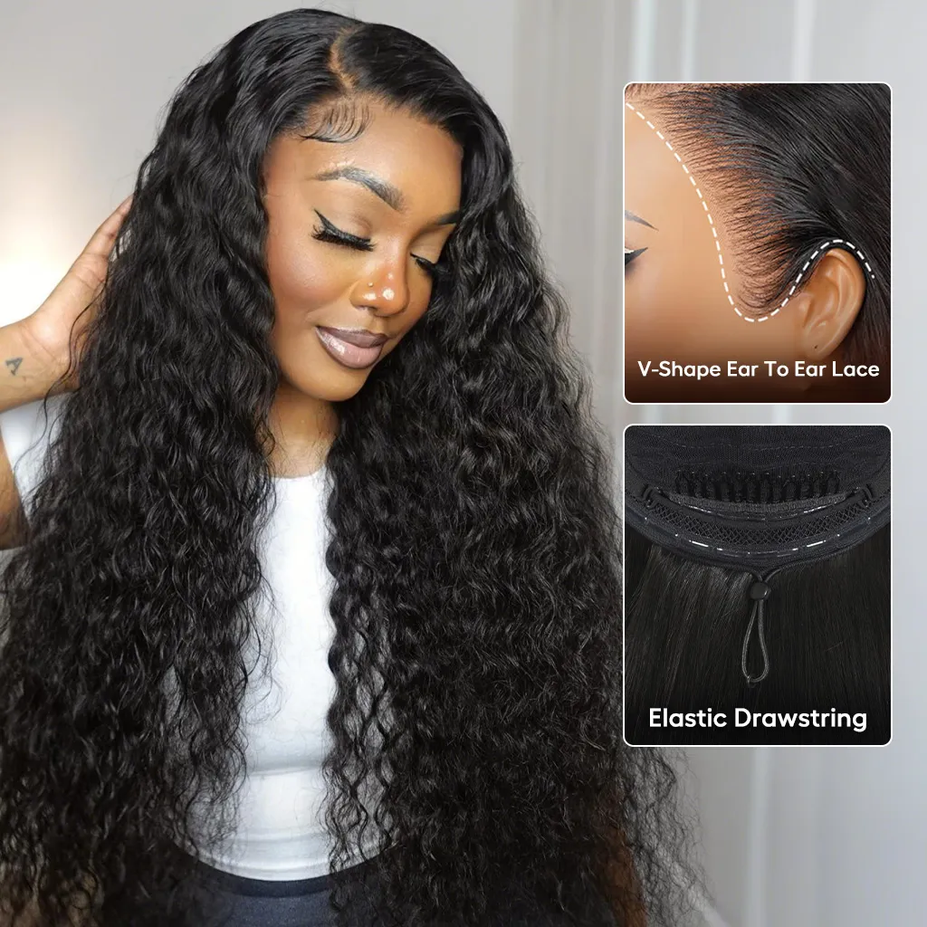 Pull & Go Glueless Wig Water Wave Ready To Go 6×5 13×6 Lace Human Hair Wig Pre-Bleached Knots Pull & Go Glueless Wig Water Wave Ready To Go 6×5 13×6 Lace Human Hair Wig Pre-Bleached Knots - Image 1