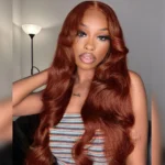 Reddish Brown #33 Body Wave 6×5 13×4 HD Lace Front Wig 180% Human Hair Wig - Image 2