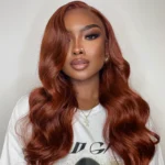 Put On & Go Reddish Brown Glueless Lace Closure Wig 6×5 Pre-Cut Lace Human Hair Wig - Image 5