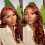 Reddish Brown #33 Body Wave 6×5 13×4 HD Lace Front Wig 180% Human Hair Wig - Image 7